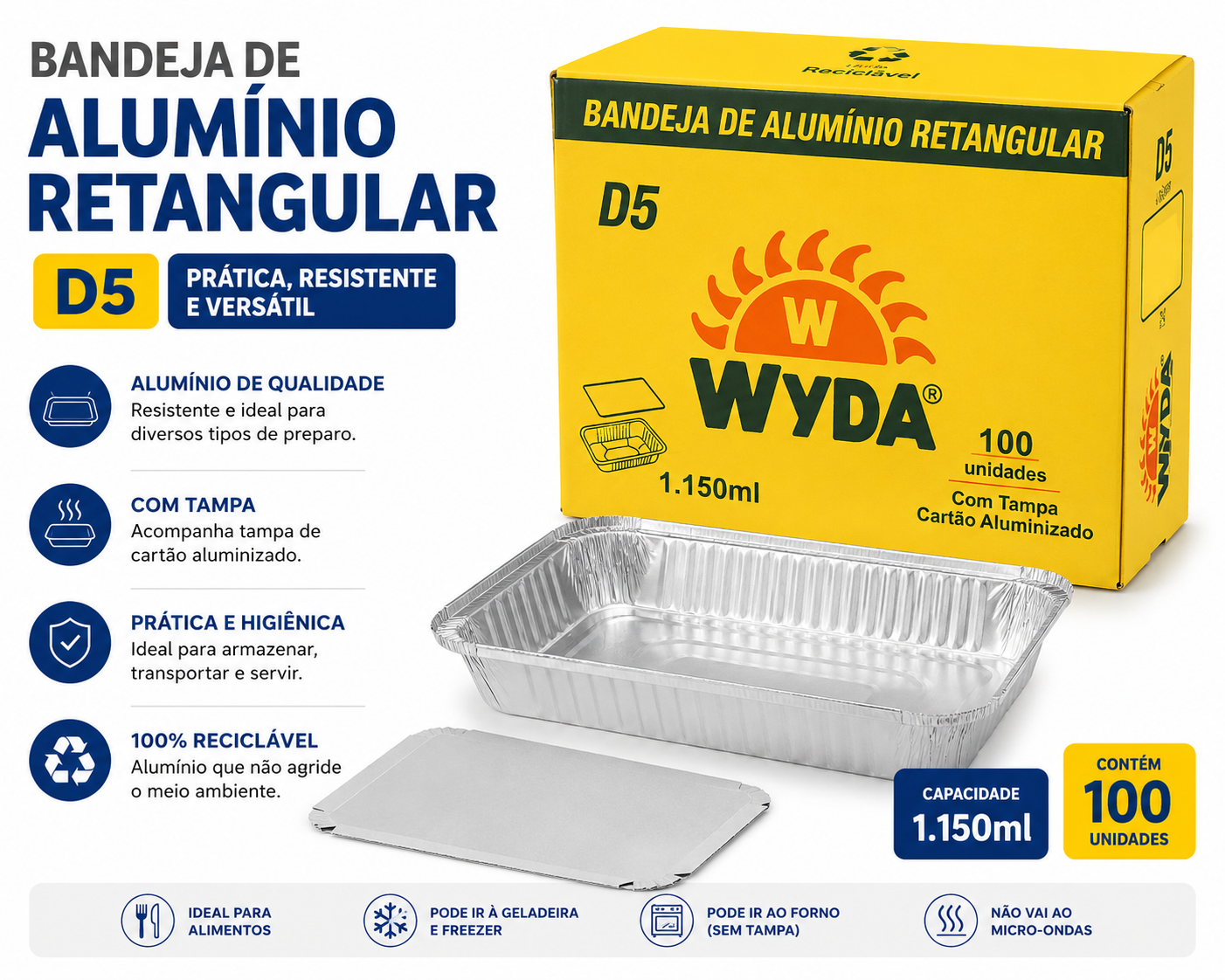 Bandeja de alumínio D5
