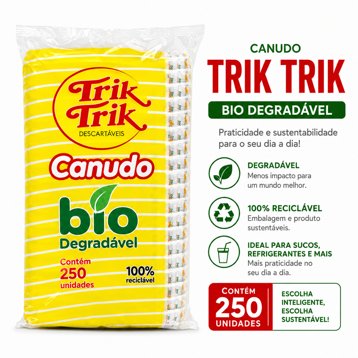 Canudo biodegradável