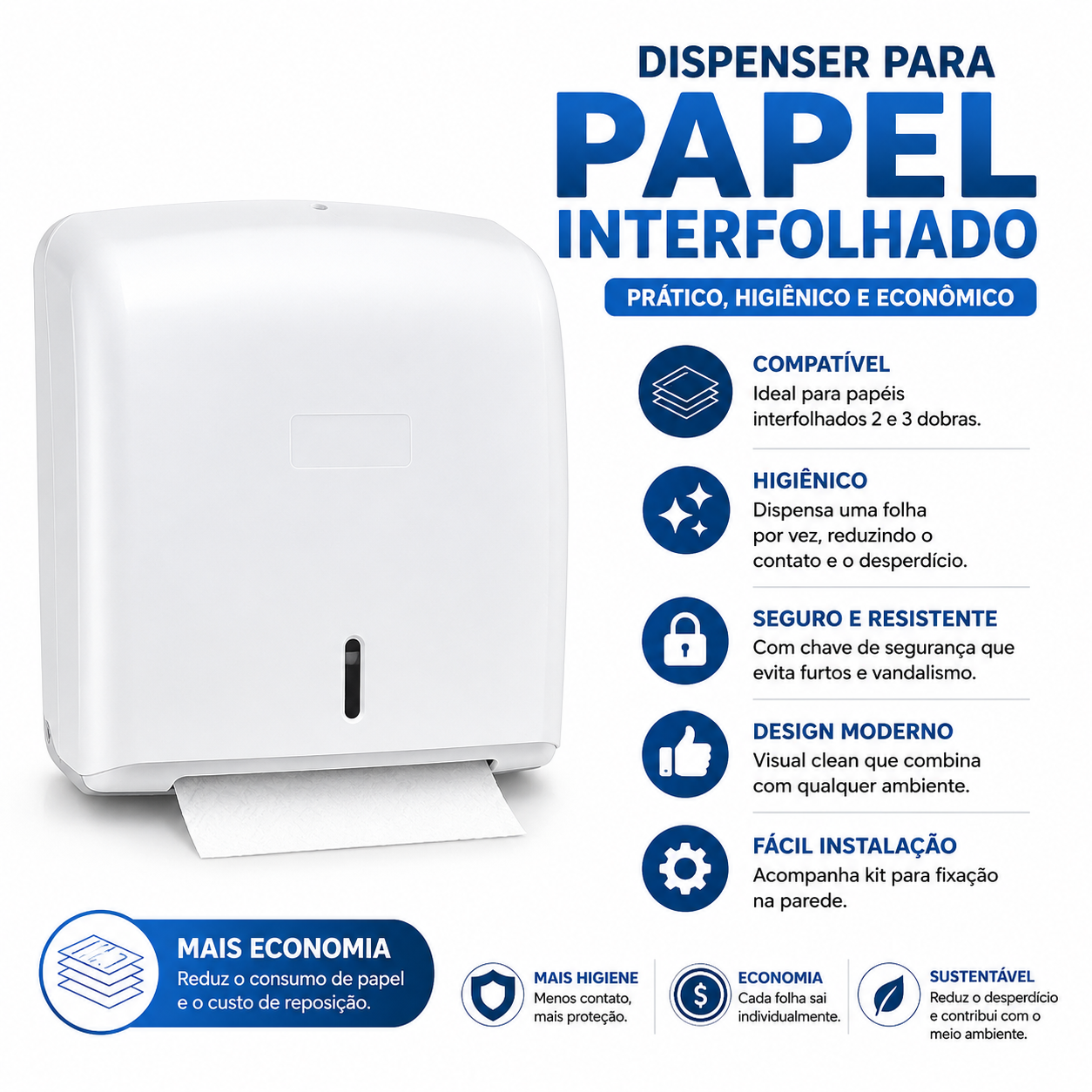 Dispenser para papel interfolhado