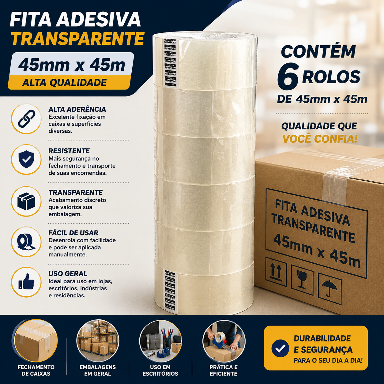 Fita adesiva transparente