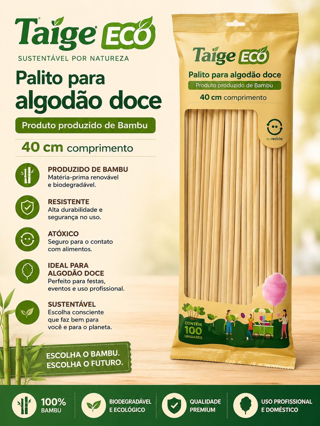 Palito para algodão doce