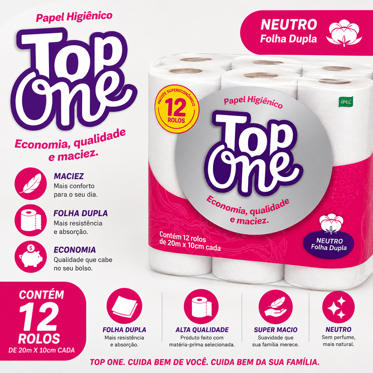 Papel higiênico folha dupla